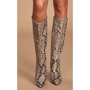 Steve Madden Kinga Pink Snake Pointed-Toe Boots